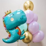 Фольгированная фигура «Динозаврик в короне»