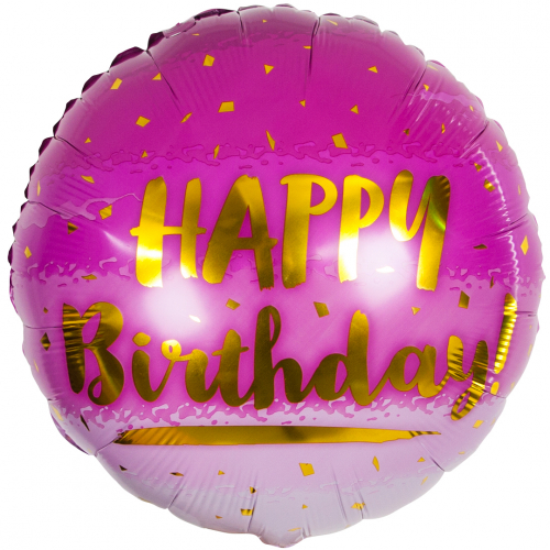 Круг «Happy Birthday» розовый